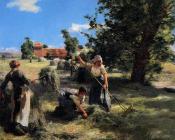 莱昂 奥古斯汀 莱尔米特 : Harvest at the Farm on Rue Chaily